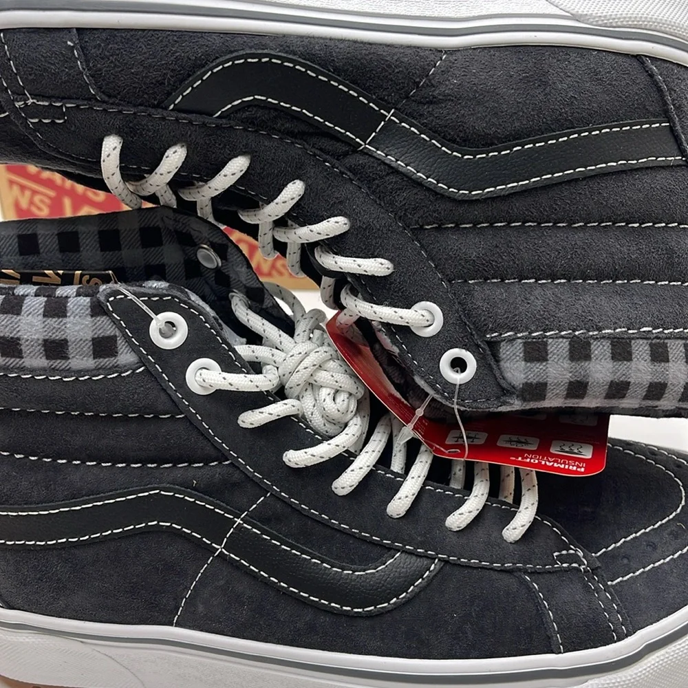 Vans Men’s Sk8-Hi Mte-1 Plaid Grey/White VN0A5HZYGYW Boots Sneakers